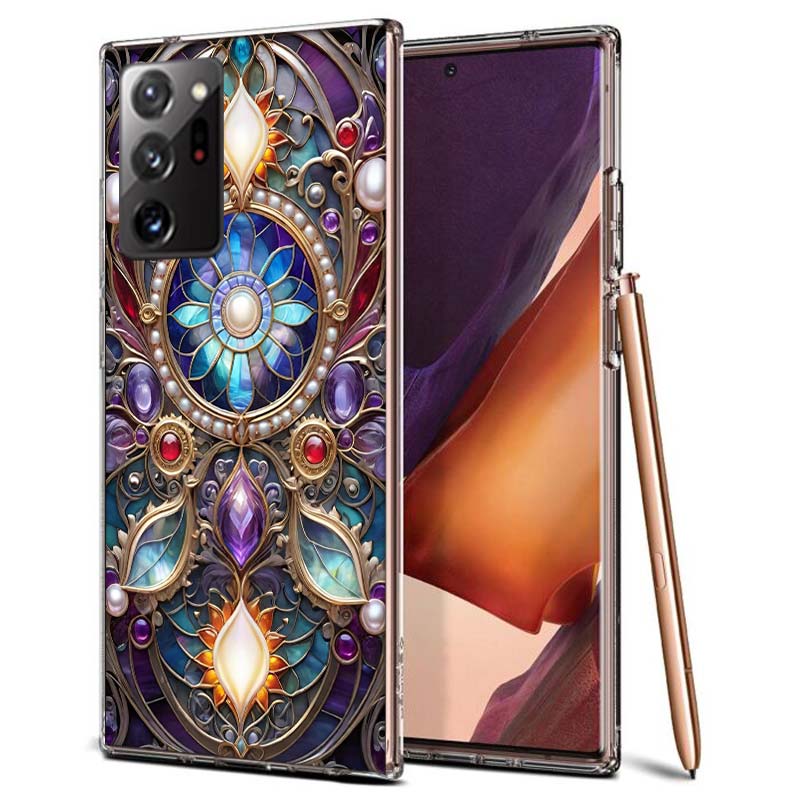 Цветочный витражный эффект Так Красивый Чехол для Телефона для Samsung A55 A35 A25 A15 A07 A05S A16 A17 A26 A36 A37 A56 A57 Galaxy Note