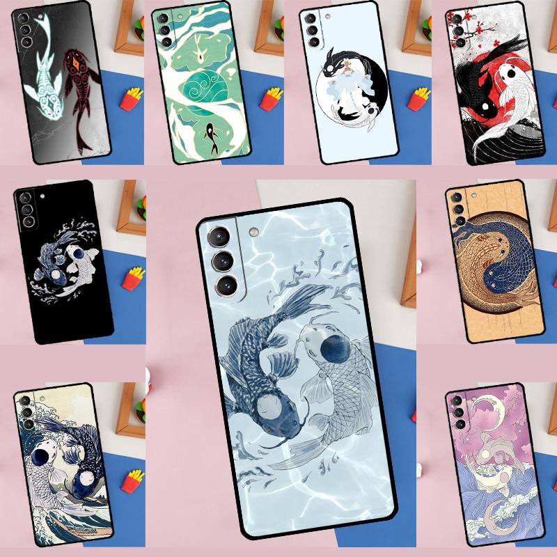 Чехол для телефона Yin Yang Koi для Samsung Galaxy S25 S24 Ultra S9 S10 S20 S22 S21 Plus S23 FE Защитная крышка
