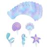 Mermaid Party Cupcake Toppers Under the Sea Theme Birthday Party Wedding Decor Ocean Cupcake Wrappers Girls Baby Shower Supplies