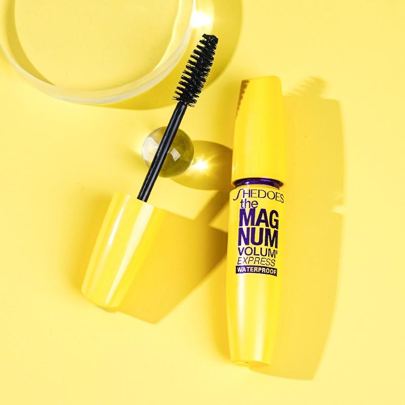 Mascara Lengthening Black Lash Eyelash Extension Eye Lashes Brush Beauty Makeup Long-wearing Yellow Color Mascara Stage Makeup Sensation