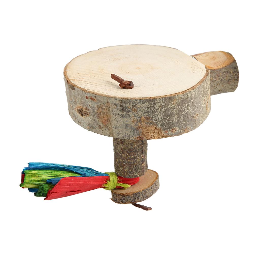 Bird Round Wooden Stand Platform Natural Thick Sturdy Bird Cage Perch Platform for Cockatiel Budgerigar