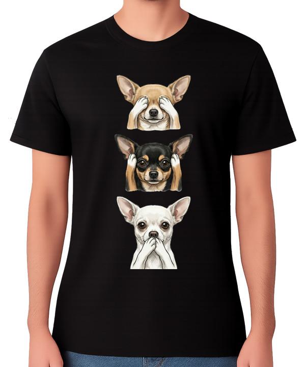 Chihuahua See No Evil Hear No Evil Speak No Evil Dog Unisex T-Shirt