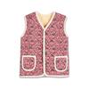 Floral Quilted Sherpa Warm Vest – Trending Korean Retro Style(Pink)