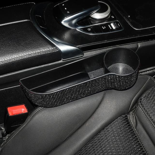 Автомобильное сиденье Gap Crevice Storage Box Crystal Drink Cup Gap Holder Organizer Phone Cup Bottle Holder Bling Car Accessories for Woman