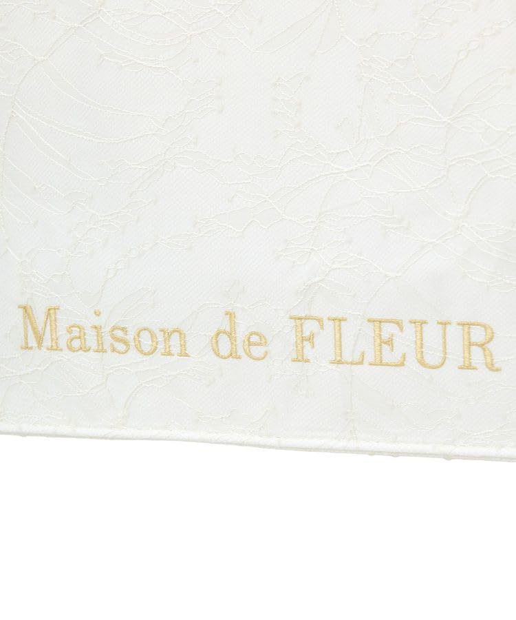 Maison de FLEUR (Эксклюзивно для ЕС) Квадратная сумка-тоут M с кружевной оборкой на ручке, цвет слоновой кости, 08000140300