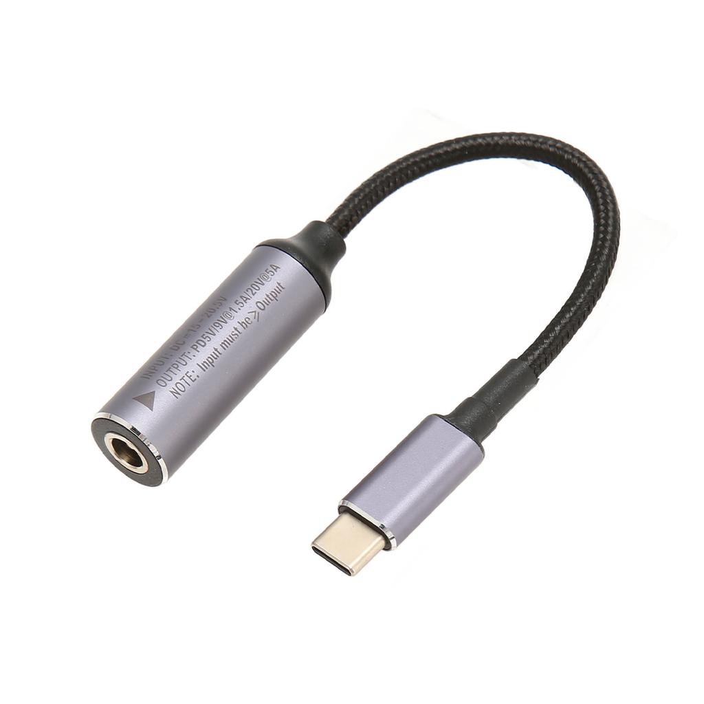 Кабель DC на Type C 5.5x2.5мм 100Вт 6.8 дюйма длиной Вход типа «мама» Нейлоновый кабель Type C на DC5525 для планшета, телефона, ПК