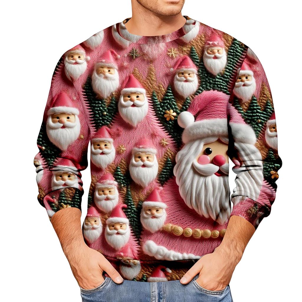 Свободное мужское худи с рождественским принтом