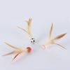 1 Pc/3 Pcs Interactive Feather Ball Toy Mini Bouncy Basketball Soccer Baseball with Feather Pet Training Catcher Toy for Indoor Cats