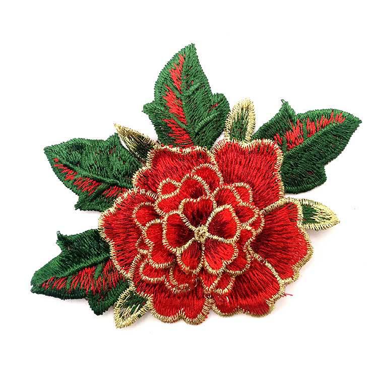 Water-Soluble 3D Multi-Color Multi-Layer Embroidery Patch - Heavy-Duty Rose DIY Lace Accessory