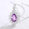 Новый продукт, ожерелье из натуральных фиолетовых кристаллов с каплями воды, женский кулон, праздничный подарок, универсальные ювелирные изделия