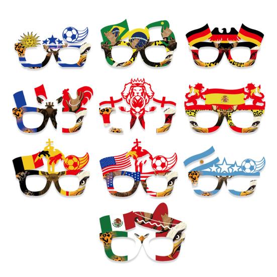 2026 Football Game Glasses Novelty Soccer Themed Party Eyeglasses National Flag Eyewear for Sports Party Favors Photo Props
