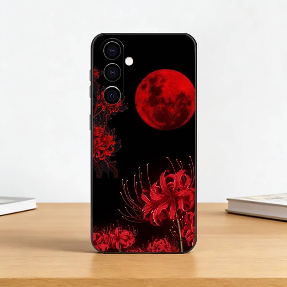 Red Spider L-lily Phone Case For Samsung Galaxy A73,A72,A71,A70,A53,A52,A51,Others Soft Black Cover