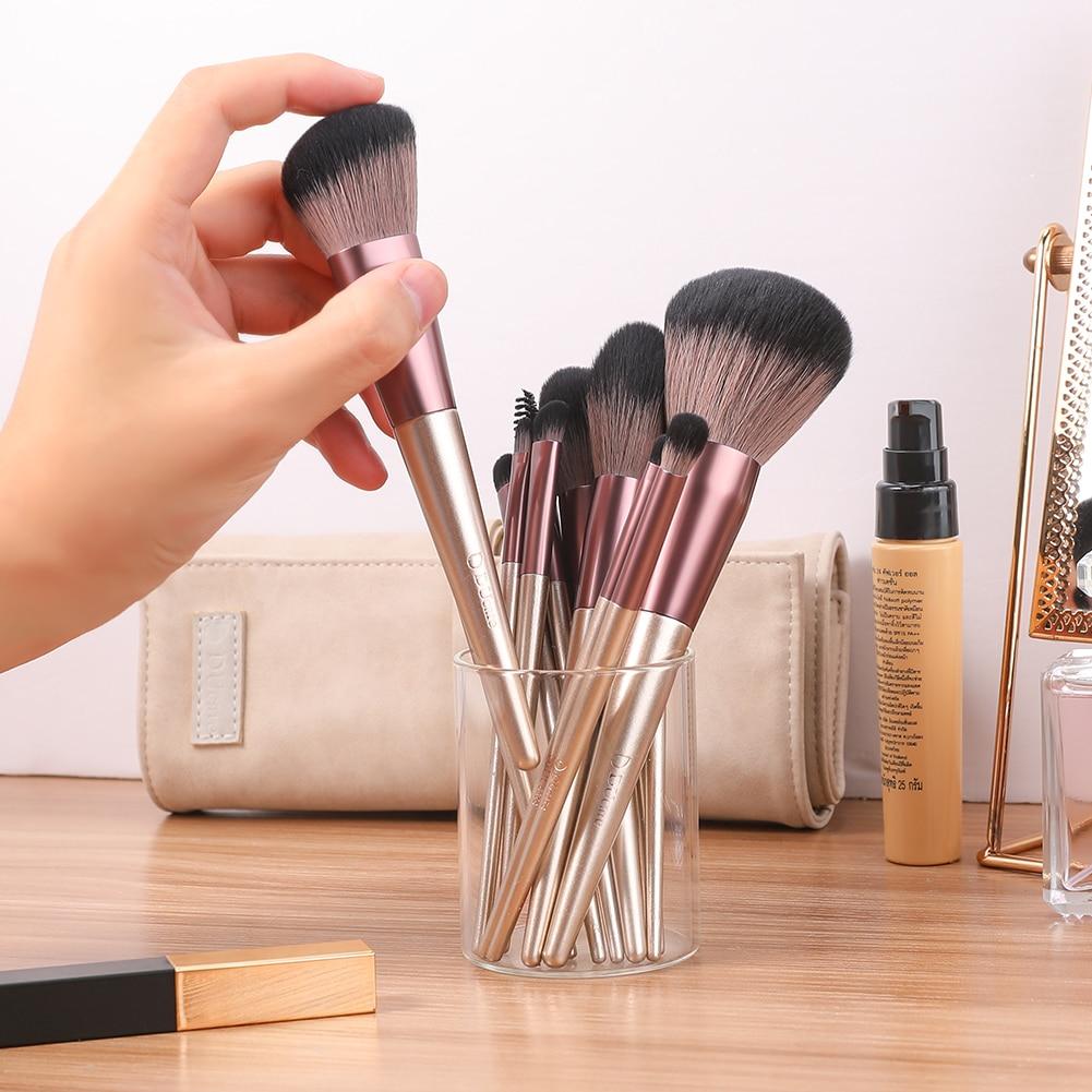 DUcare Makeup Brushes 8-14 Pcs with Makeup Bag, Cosmetic Makeup Brush Set For Foundation Blending Blush Eye Shadow Nylon Hair