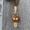 Wooden Cartoon Cat Wealth Car Pendant, Cute Entry Key Chain, Bag Hanging Gift, Ebony Good Luck Pendant