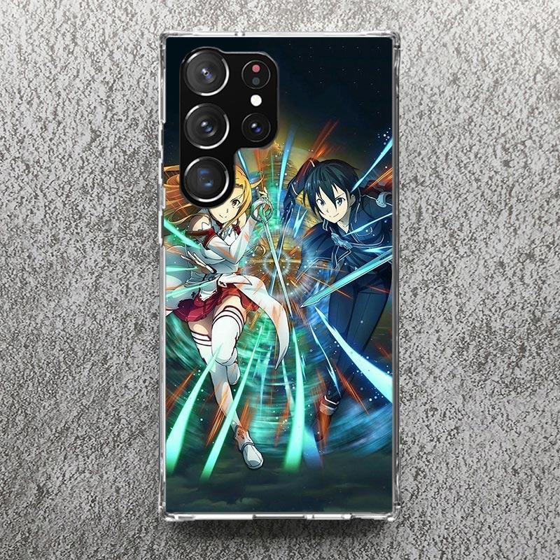 Чехол для телефона Аниме Sword Art Online для Samsung Galaxy S25 S24 S23 Ultra S22 Plus S21 S20 FE S10 + S25Ultra S24U Мягкий чехол-оболочка
