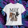 MILF Man, I Love Felines Унисекс футболка, Подарок для любителя кошек, Смешная футболка с кошкой,