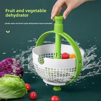 Ручная вращающаяся сушилка для салата для овощей и фруктов, многофункциональный кухонный инструмент