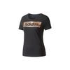 Linear Foil Gold Letter Print Casual Sports Crew Neck Short Sleeve T-Shirt Women T-Shirts Black CD1978