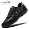 Red Dragonfly Men's Genuine Leather Retro German Trainers - 2026 Spring Collection, Wear-Resistant, Versatile, Casual Sneakers.