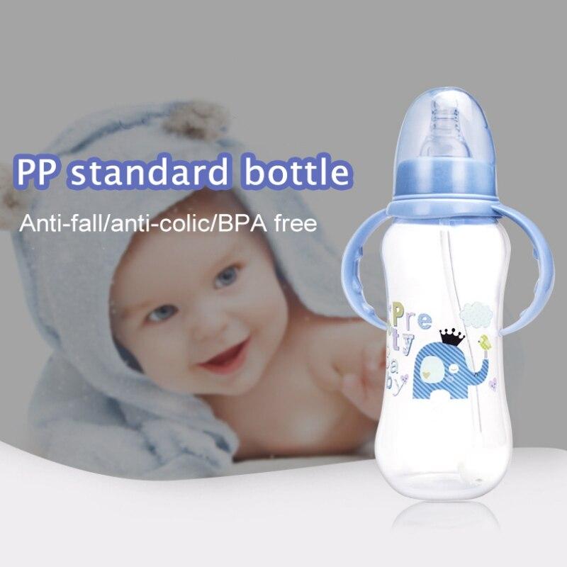 Детская бутылочка для кормления, детская бутылочка для воды, чашка стандартного калибра, молоко, питьевой сок, полипропиленовая бутылка с ручкой, 280 мл