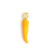 Doreen Box Chili Charms Enamel Pendants Vegetable Zinc Based Alloy Pendants Gold Color for DIY Jewelry 20mm x 4mm, 10 PCs
