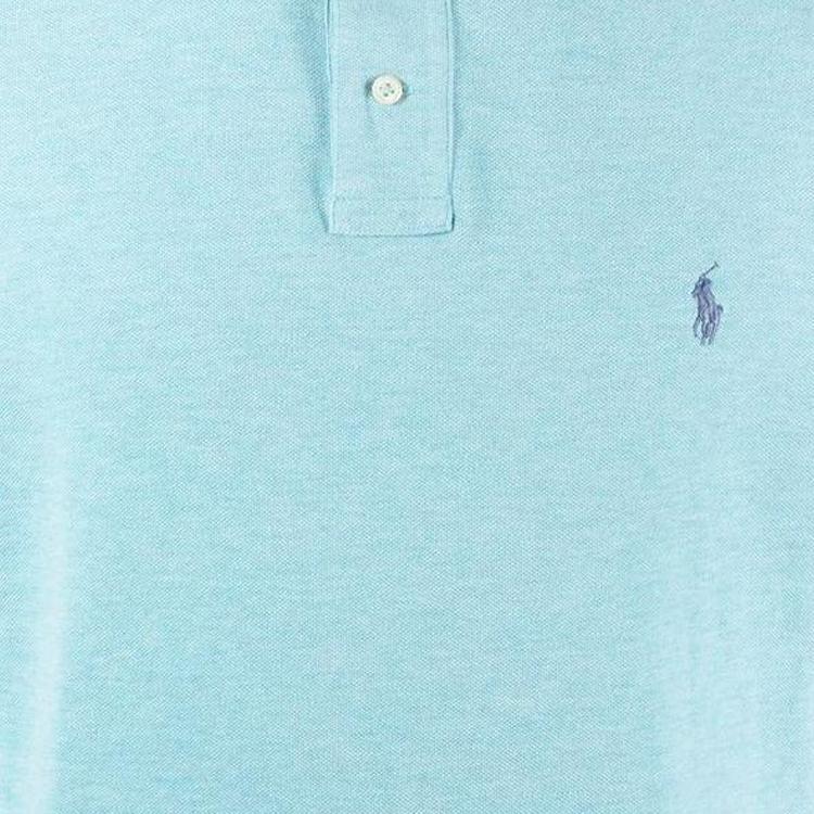 Polo Ralph Lauren однотонный вышитый логотип свитер с коротким рукавом поло рубашка мужская топы светло-голубой 710536856-357