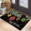 Holiday Themed Rectangle Rug Christmas Greetings Winter Snowflakes Ornament Patterns Perfect for Home Entrance Decor