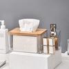 2 In1 Paper Towel Box Compartment Grid Transparent Tissue Box Multifunctional Large Capacity Napkin Organizer Table Decoration