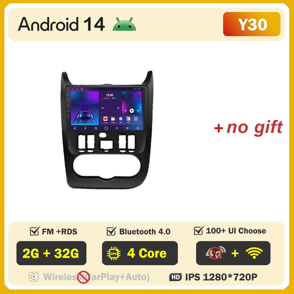 Для Renault Logan 1 Sandero 2009-2015 Largus Dacia Duster Автомобильный мультимедийный видеоплеер с сенсорным экраном Android 14 Авторадио 5G Wifi