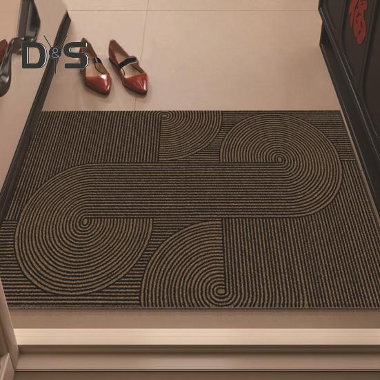Коврик для двери удаляет грязь, переработанная противоскользящая основа, режущийся геометрический узор, для использования в помещении и на улице, входной коврик для кухни, гаража