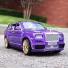1/24 Rolls Royce Cullinan Black Badge Модель из сплава Игрушка Литые Металлическое литье Звук и свет Игрушки-машинки Транспортное средство