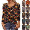 Long Sleeve Shirts For Women Halloween Pattern Print Graphic Tees Blouses Casual Plus Size Basic Tops Pullover