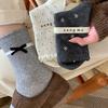 Female Autumn Lovely Bow Boneless Tube Pile Socks