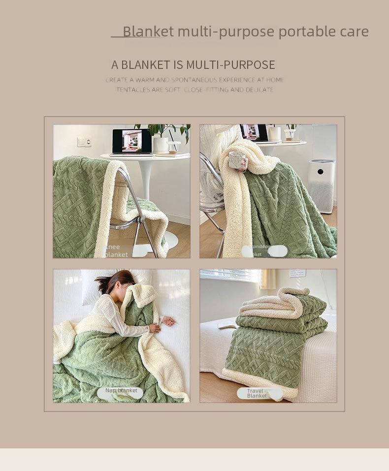 Плотное фланелевое одеяло из овечьей шерсти кораллового флиса - универсальное для дивана, офисной шали или чехла для кондиционера