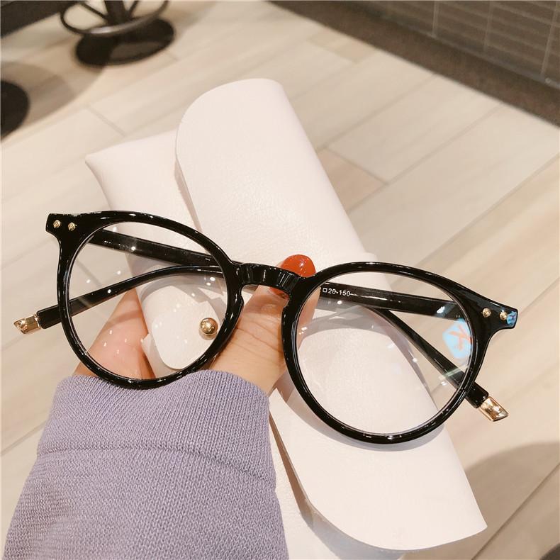 Transparent Glasses For Women Men Fashion Clear Anti Blue Light Computer Glasses Female Retro Round Full Frame Plain Glasses