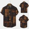 Men's Retro Floral Shirt Man Turn-down Collar Short Sleeve Casual Shirt