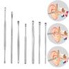 6-piece Stainless Steel Earpick Earpick Earpick Convenient Travel Earpick Tool Set Earpick Earwax Adult Earscoop 360-degree Spiral Clean Earwax