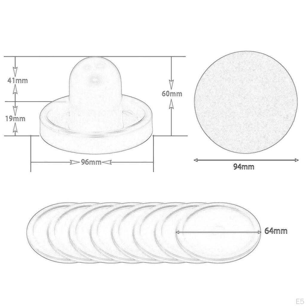 1 комплект мини-толкателей и шайб для аэрохоккея, лопасти для ручек ворот диаметром 96 мм для стола