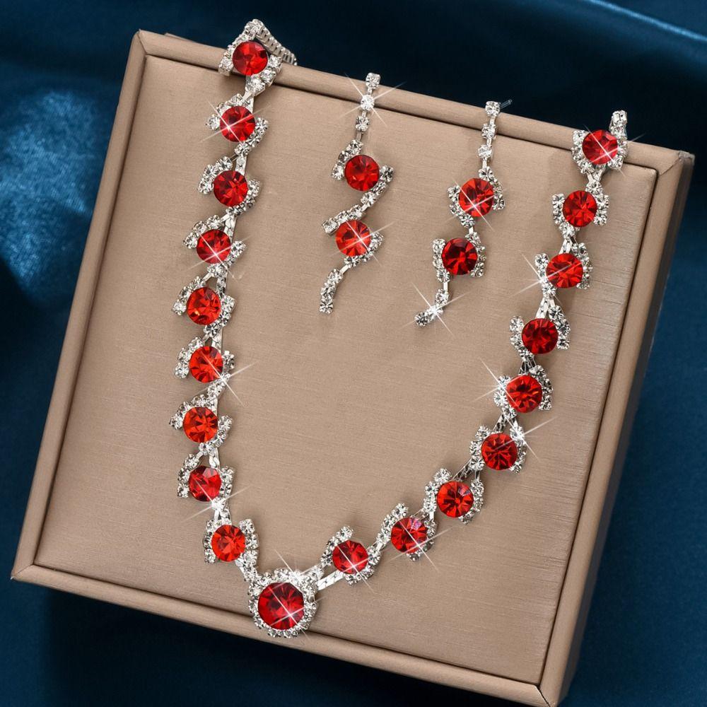 Набор украшений из когтевой цепочки со стразами, хрустальное ожерелье, серьги для свадебной вечеринки, банкет