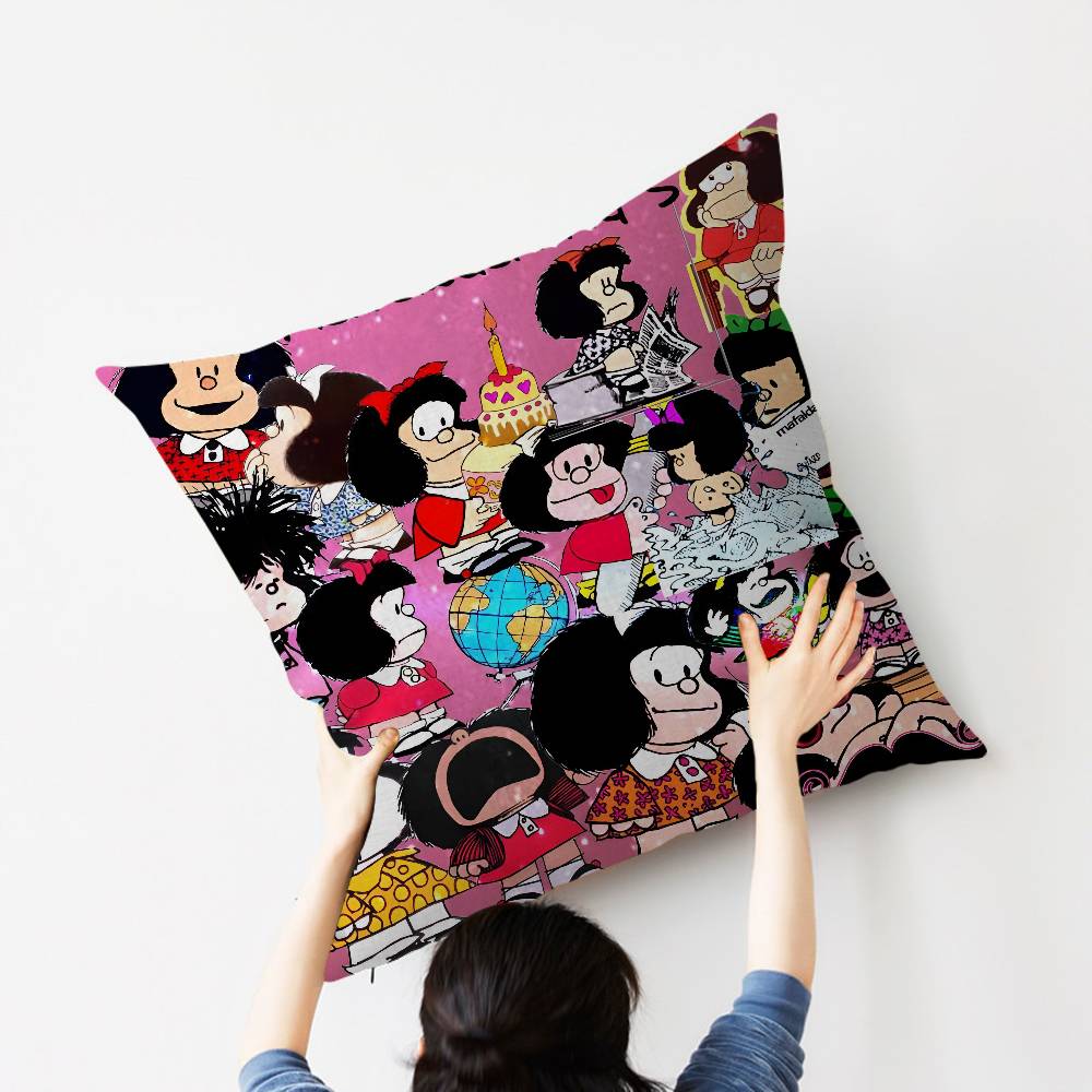 Cartoon Mafaldas Cushion Cover Pillowcase Upholstery Sofa Throw Pillow Home Decor Pillowcas