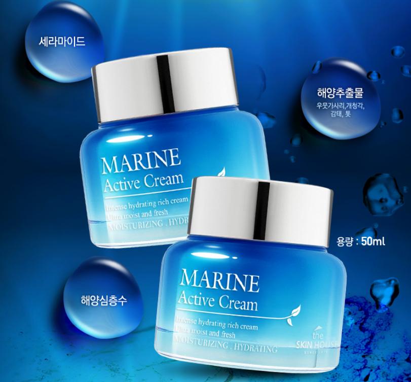 THE SKIN HOUSE Крем Marine Active 50 мл – Глубокое увлажнение и восстановление кожи. Увлажняющий крем
