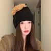 Корейская осенне-зимняя вязаная шапка Милая шапка из шерсти с плюшевым щенком для женщин Универсальная теплая и приятная к лицу шапка с маленькими ушками для защиты ушей Шапка-пуловер
