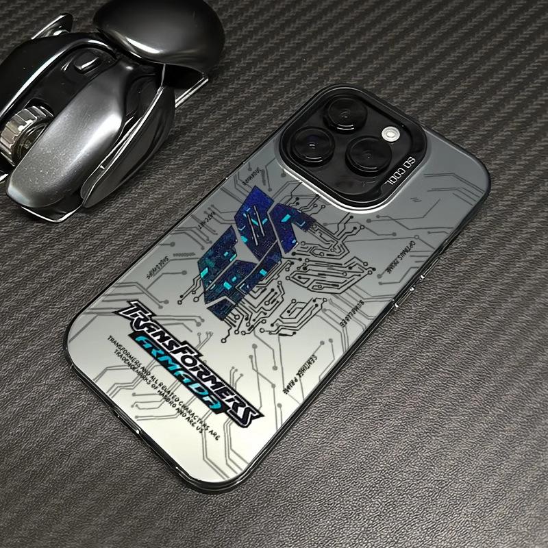 Серебристый Аниме Чехол для Телефона Трансформеры для Apple 17, 14 Pro, 11, 8 Plus, 7, 16E, 13 - Новая Крутая Модель