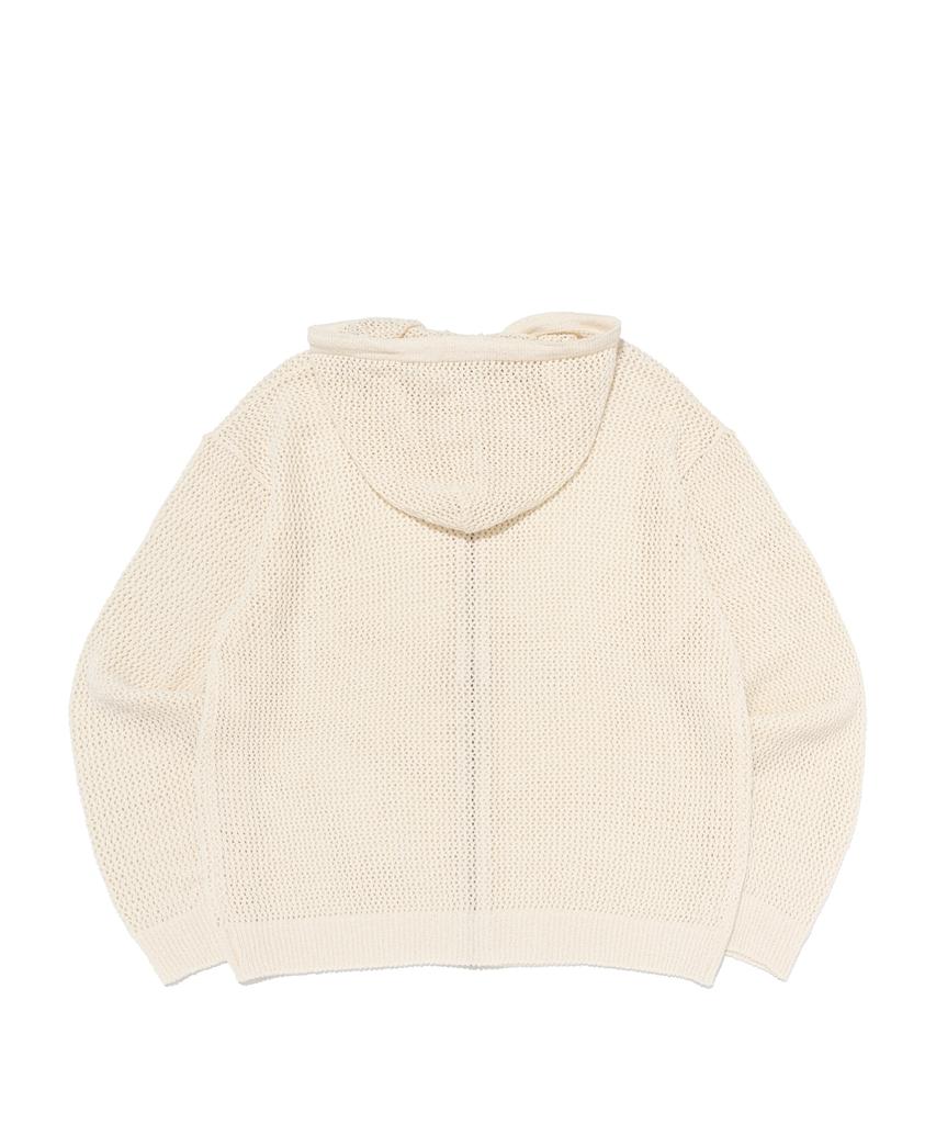 OTHERFITS Scaly Net Knit Zip-Up Hoodie (Ivory)