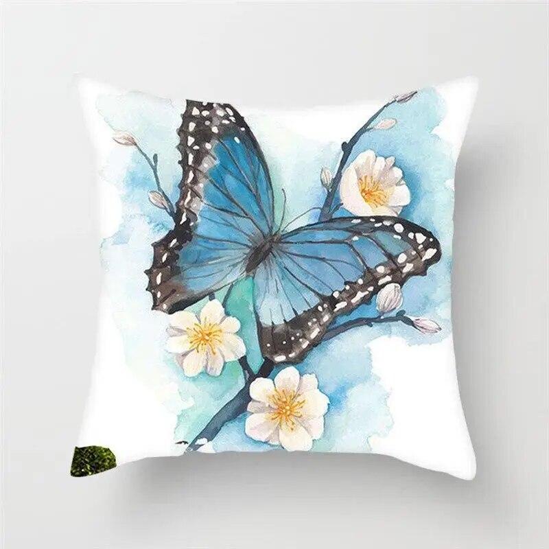 Colored Butterfly Animal Flower Cushion Cover for Home Living Room Sofa Chair Pillow Decoration Throw Pillow Cover