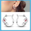 New S925 Silver Double Hoop Earrings Sparkling Pave Stud Earring Gift For Women Engagement Jewelry Anniversary