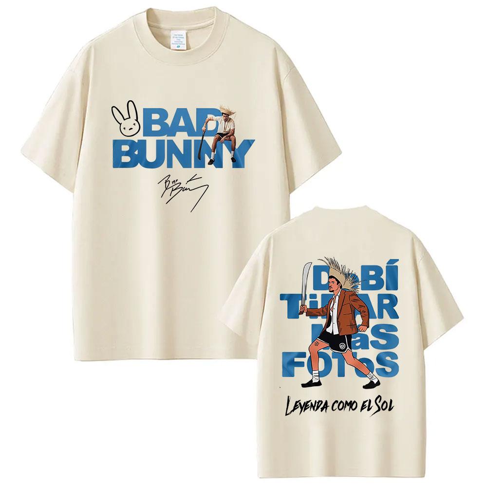 Rapper Bad Bunny Tour 2025 Debi Tirar Mas Fotos DTMF Merch TShirt Unisexs Clothing Summer ONeck Hip Hop Pop Music Tees Streetwear