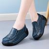 Ladies Platform Loafers Casual Elegant Black Cow Leather Women Summer Height Increase Thick Sole Shake Shoe