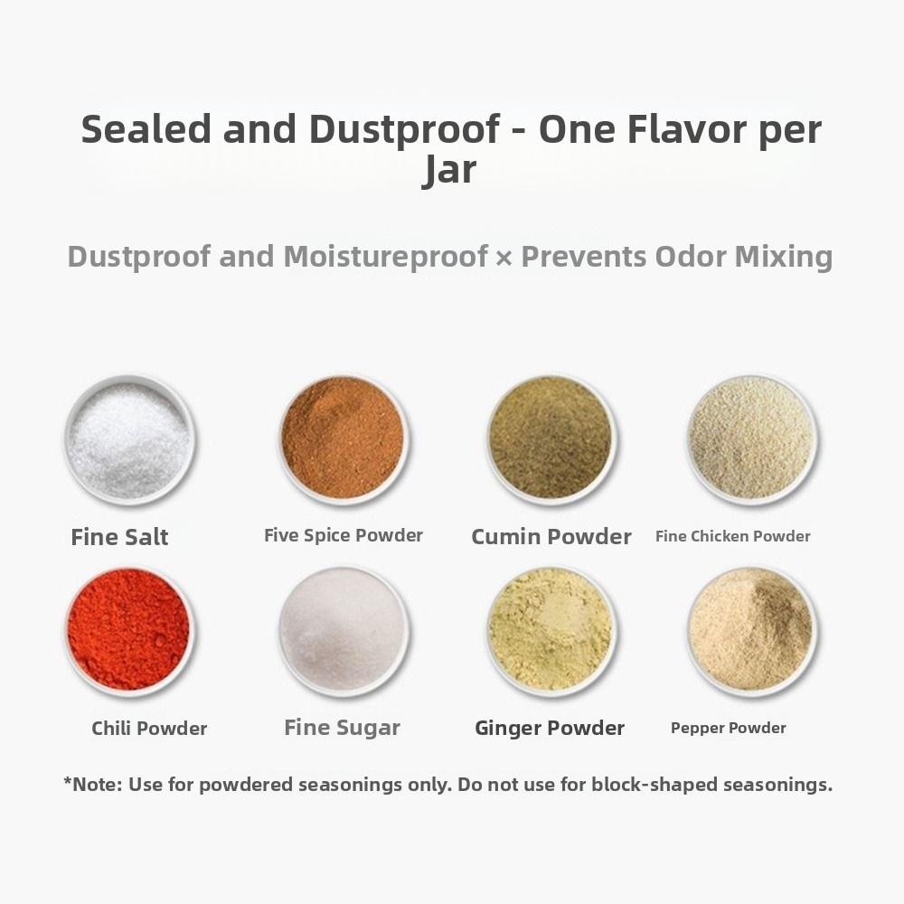 4Pcs Transparent Quantitative Salt Glass Bottle Press Type Precise Spice Dispenser  Barbecue