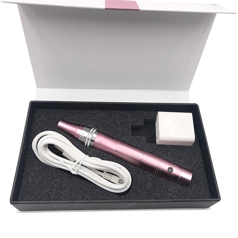 Rechargeable Rose Electric Microneedle Pen for Skin Rejuvenation and Hyaluronic Acid Treatment.